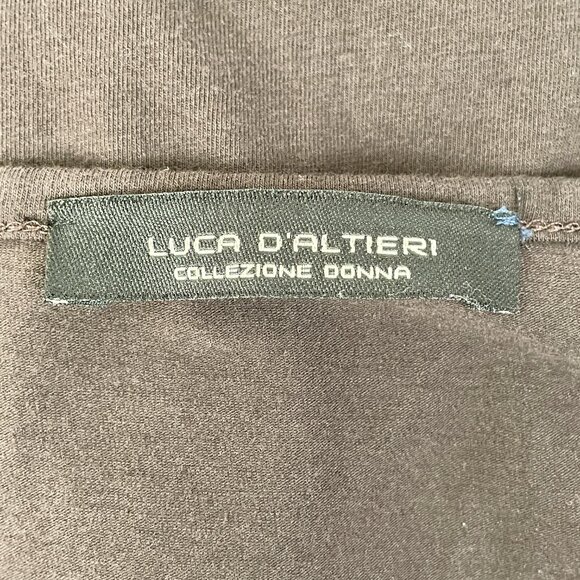 Luca D'Altieri Chocolate Brown Lightweight Sleeveless V Neck Tank Top, Size S - Picture 8 of 8